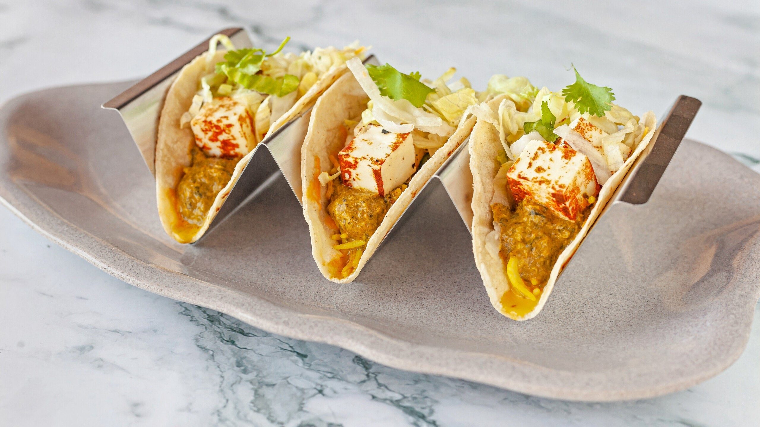 Saag Paneer Tacos.